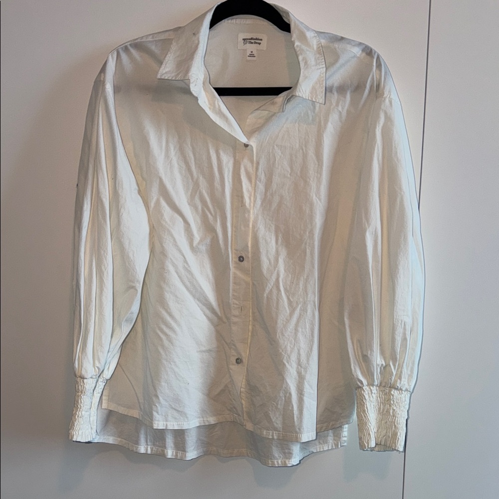 The Drop Women's White Button Down Shirt